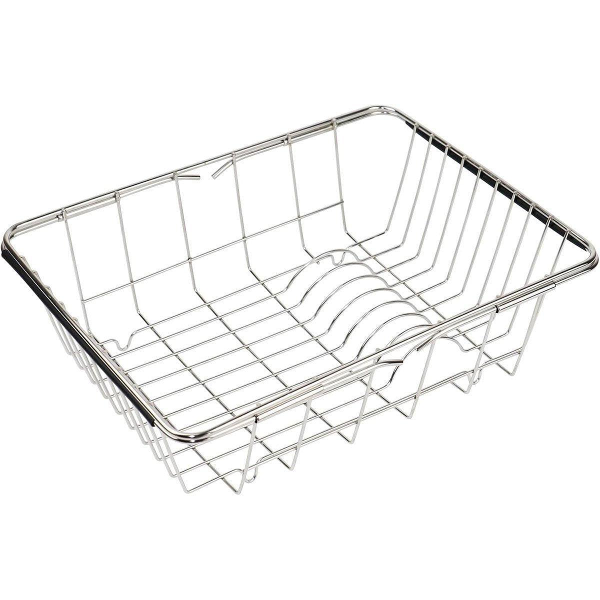 V528-PULL-BASKET-743025-202509251430-01 Stainless Steel Sink Draining Basket Telescopic Dish Rack Kitchen Storage Holder - Image 2