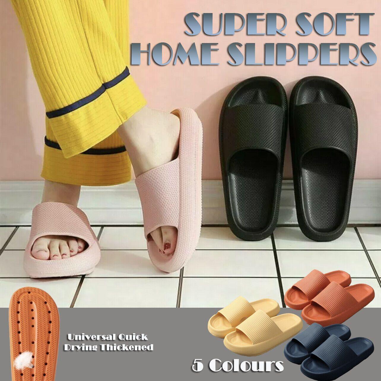 V528-PYE3-YELLOW40-4172797-202510010327-00 Ultra-Soft Pillow Slides EVA Slippers for Indoor Outdoor Use – Thick Anti-Slip Sole - Yellow 40-41 - Image 1