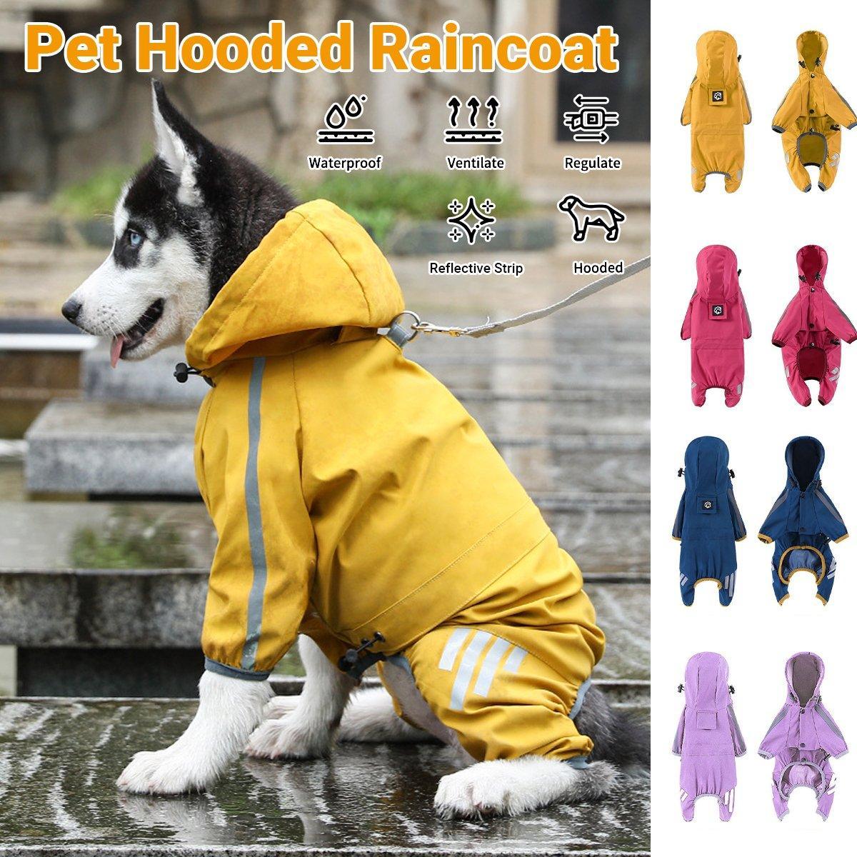 V528-RAINCOAT-HH-S-172988-202509301809-00 Waterproof Four Corner Pet Raincoats In Large Medium And Small Sizes Are Suitable For Dogs - Orange - S - Image 1