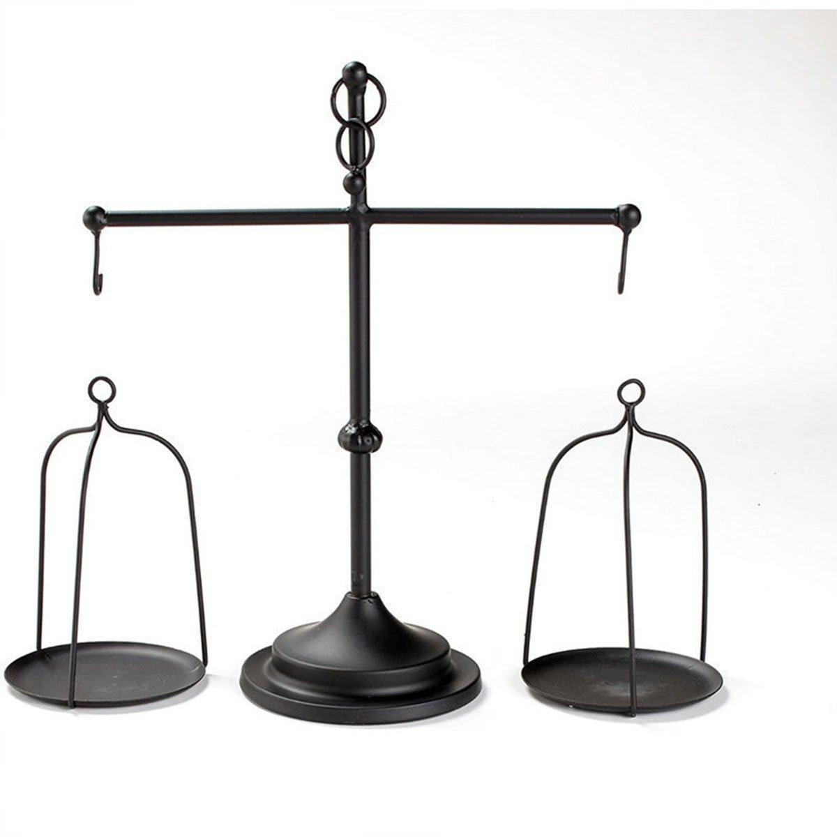 V528-SCALES-CANDLESTICKS-BLACK-228730-202509251440-01 Black iron balance Scale candlestick decorative candle wedding Home Decor Gifts - Image 2