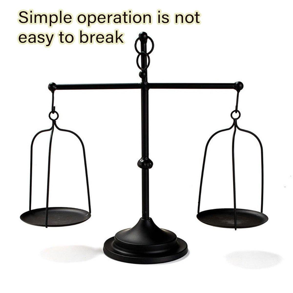 V528-SCALES-CANDLESTICKS-BLACK-228730-202509251440-03 Black iron balance Scale candlestick decorative candle wedding Home Decor Gifts - Image 4