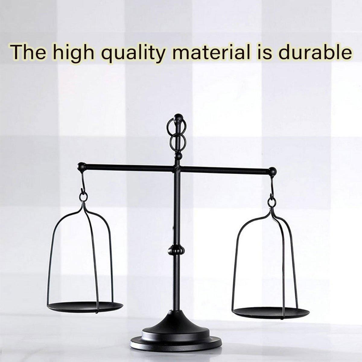 V528-SCALES-CANDLESTICKS-BLACK-228730-202509251440-04 Black iron balance Scale candlestick decorative candle wedding Home Decor Gifts - Image 5