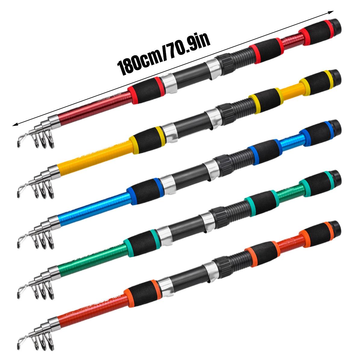 V528-SHORT-FISH-ROD-RED-461440-202510010437-02 Telescopic Fishing Rod Lightweight Portable Sea Casting Rod Durable Glass Steel - Red - Image 3