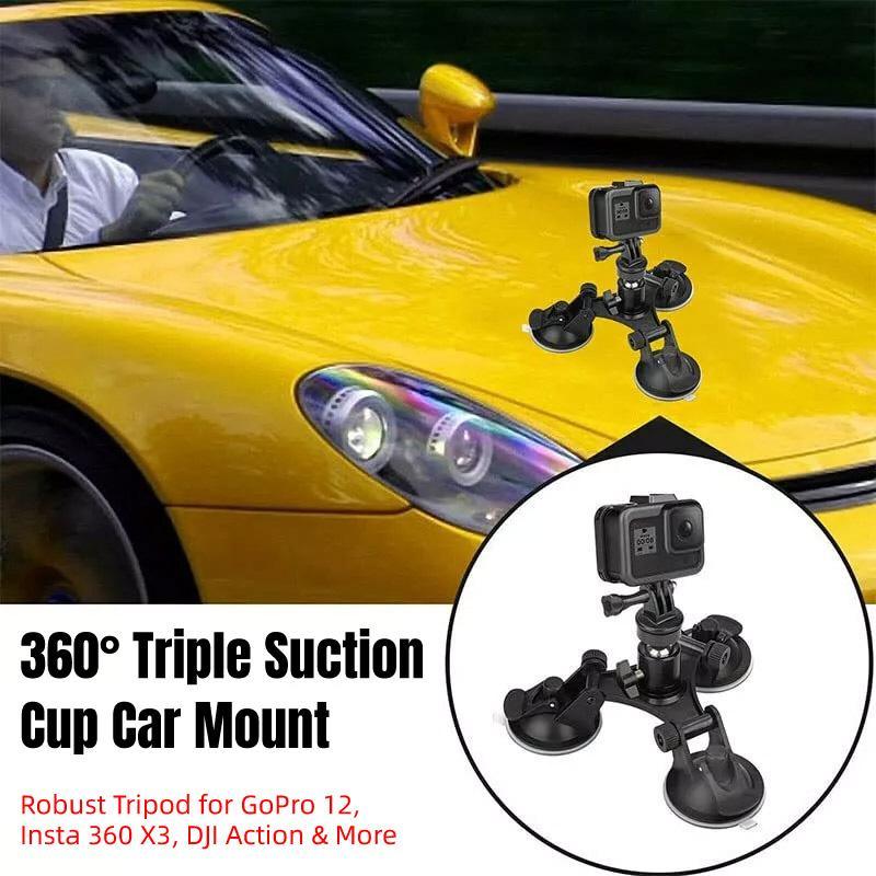 V528-SUCTION-CUP-684195-202509251241-00 Sports Camera Accessories Three Legged Car Suction Cups Mounting Tool for Camera - Image 1