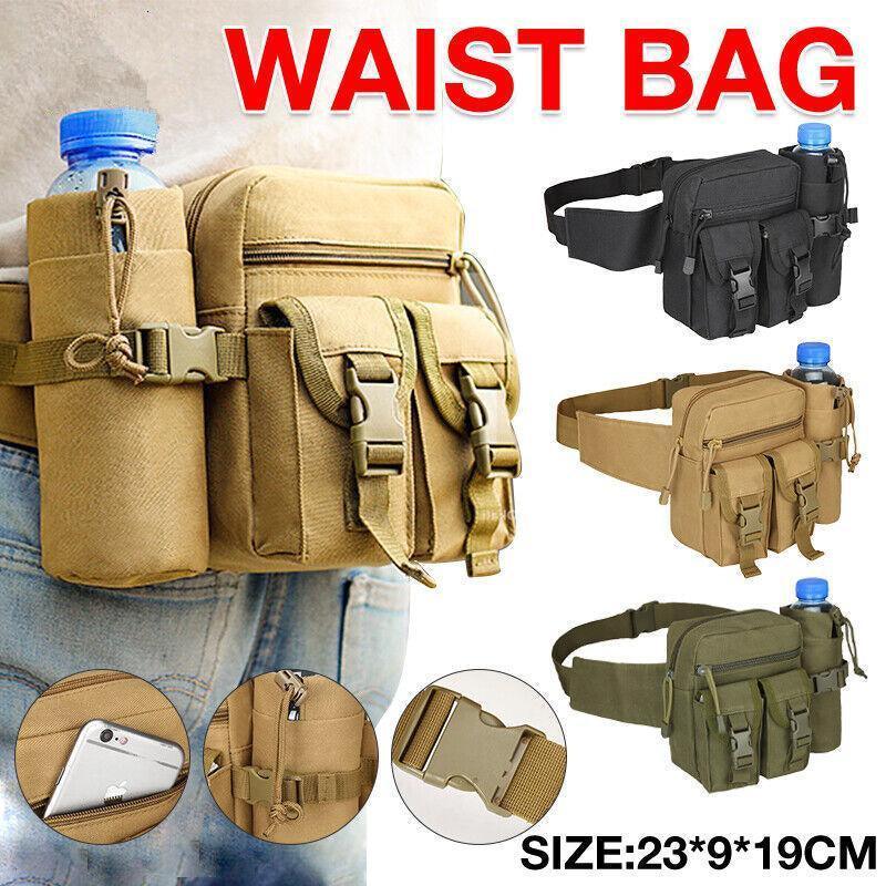 V528-WAISTBAG-GREEN-252894-202510011154-00 Tactical Waist Bag Belt Military Fanny Pack Pouches Buckle Men Bum Utility - Army Green - Image 1