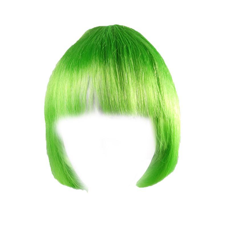 V528-WIGS-GREEN-794950-202509301600-09 Short Bob Wig with Bangs for Women Synthetic Cosplay Party Hair in 14 Colours - Green - Image 10