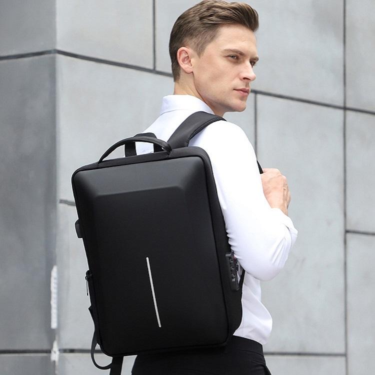 V562-1047432060DBT-202508271541-07 Anti-theft Hard Shell Backpack for Men - Black - Image 8
