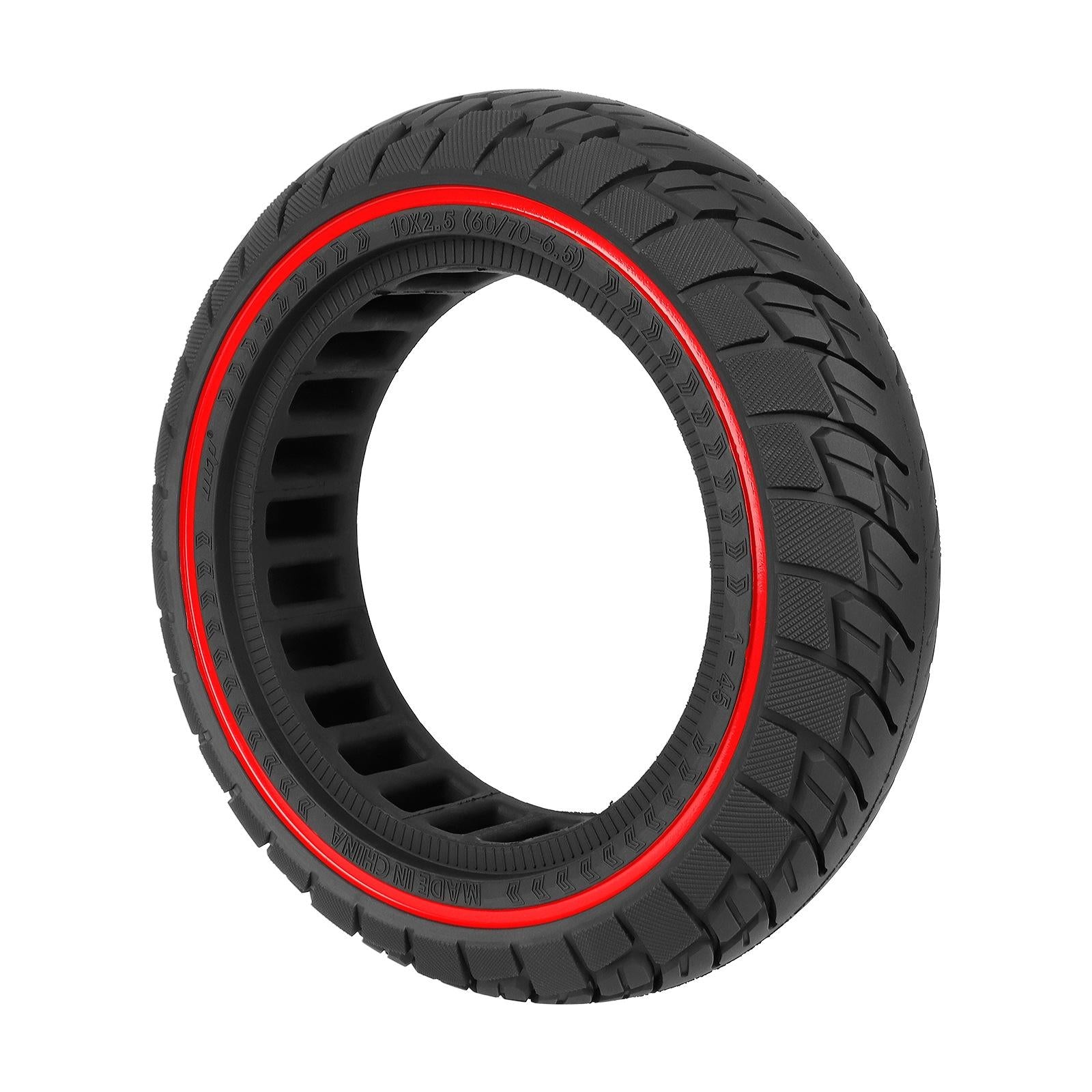 V562-1091643060DBT-202508271021-00 Ninebot Max G30 Scooter Tire - 10x2.5 Inch Solid Rubber Red Line - Image 1