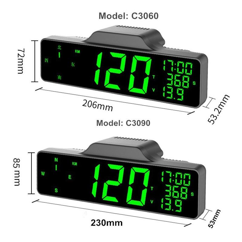 V562-2019752060DBT-202508272305-02 9 Inch Car Hud Gps Speedometer W / Compass Multifunction Display - Image 3