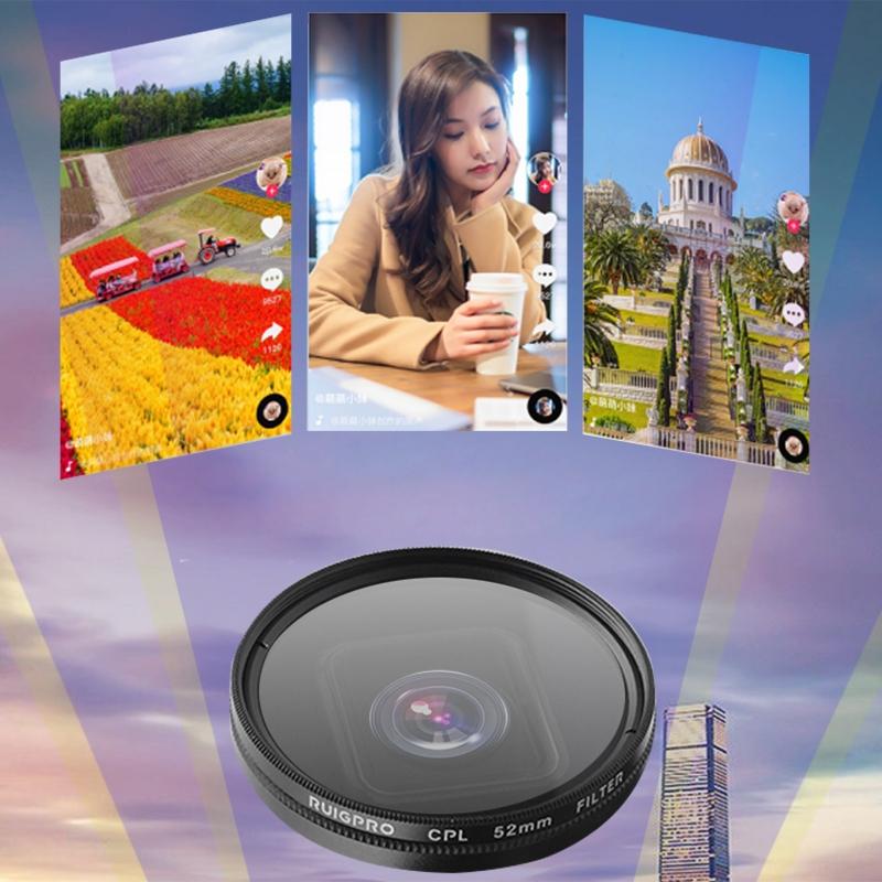 V562-2680ACD-202508280711-13 52mm Professional Filter Set for Gopro Hero 7 / 6 / 5 with Adapter and Lens Cap - Image 14