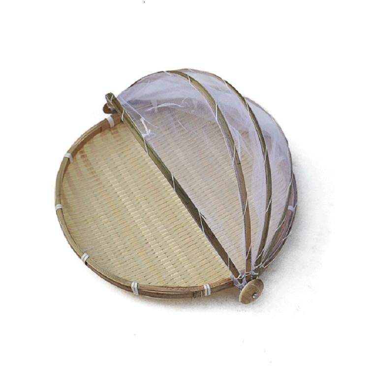 V562-306946860DBT-202508271922-00 Small Round Bamboo Woven Dustpan Basket for Household Storage - 30cm - Image 1