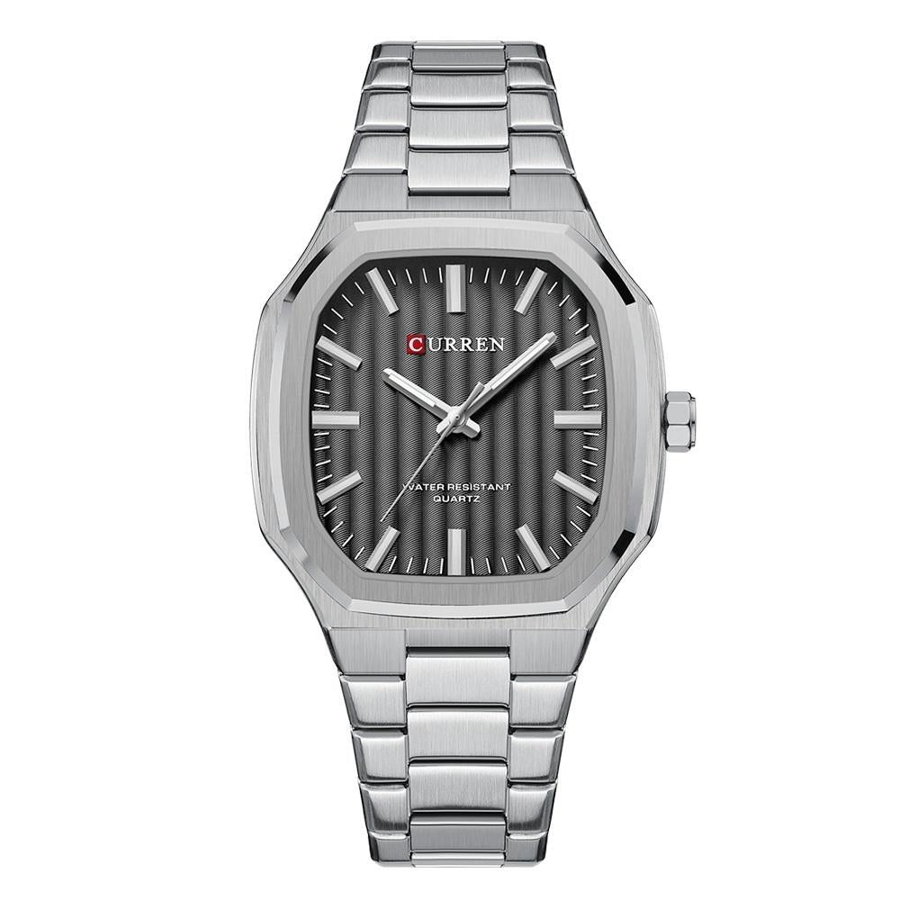 V562-3095934060DBT-202508281254-00 Men Quartz Watch with Steel Strap for Business - White Shell Black - Image 1