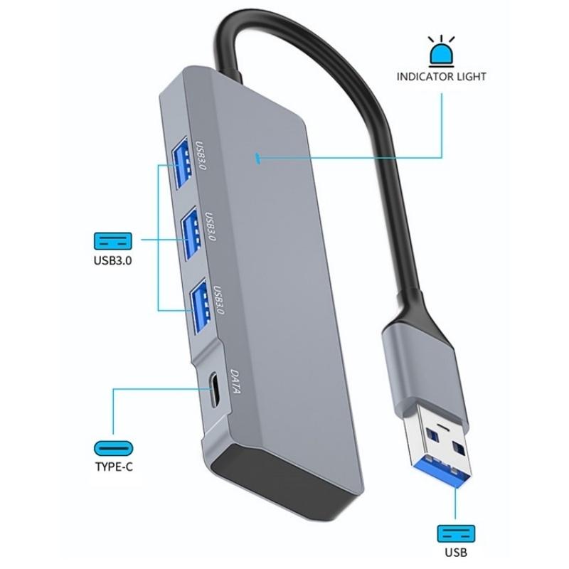 V562-3166200AYS-202508280640-02 Aluminum Usb 3.0 + Type-C Hub Adapter - Image 3