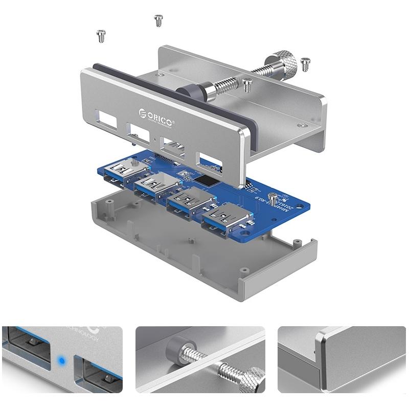 V562-3211CP-202508292235-03 Aluminum 4-Port Usb 3.0 Clip Hub With 1M Cable - Pc1123 - Image 4