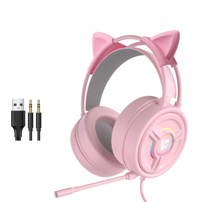 V562-4007171060DBT-202508280336-01 Psh-200 Wired Gaming Headset With Microphone Pink Cat Ear - Image 2