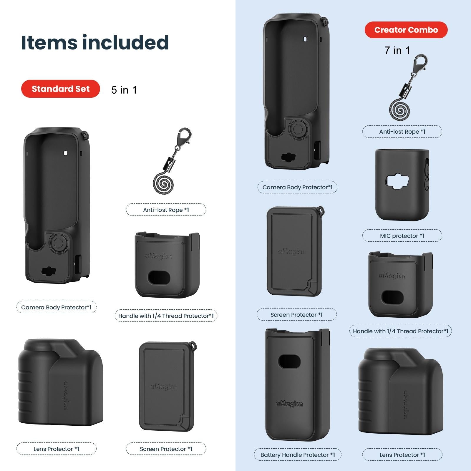 V562-4075554060DBT-202508280530-08 5-in-1 Silicone Case for Dji Pocket 3 Camera Accessories - 7 In 1 Black - Image 9