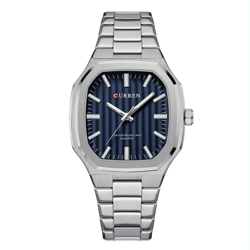 V562-4095934060DBT-202508281253-00 Men Quartz Watch with Steel Strap for Business - White Shell Blue - Image 1