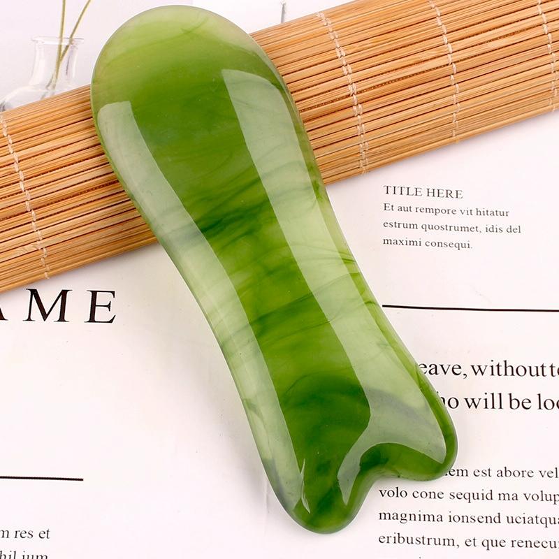 V562-5117291750DBT-202508280320-00 Facial Massage Stick For Beauty Salon Green Resin Scraping Sheet - Image 1
