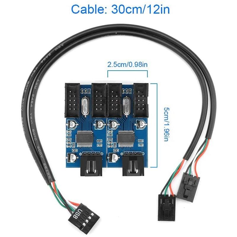 V562-6312CP-202508280646-02 9-Pin Usb2.0 Hub Adapter 4-Way Splitter - Image 3