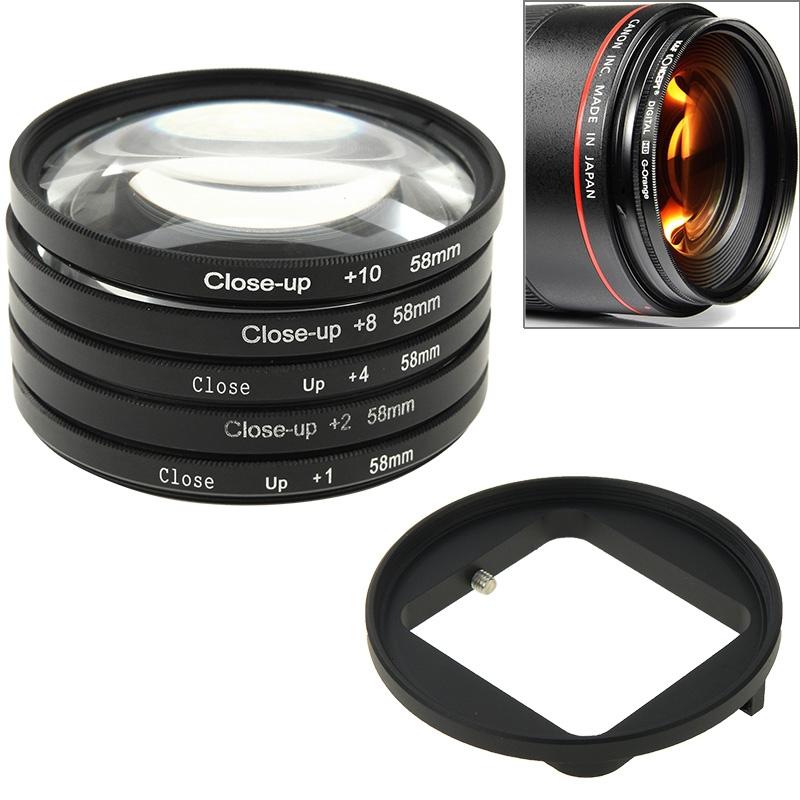 V562-8652-PLD-S-202508271932-01 58mm Close Up Lens Filter Set for Gopro Hero3 - 6-in-1 Macro Adapter Ring - Image 2