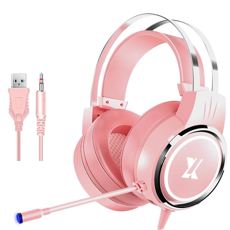V562-9096961060DBT-202508280336-00 X8 Gaming Headset With Mic Pink Upgrade - Image 1
