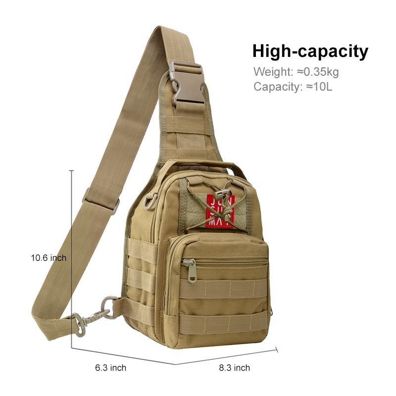 V562-A100168100AYS-202508282246-02 Waterproof Crossbody Chest Pack For Outdoor Sports Lightweight & Durable - Khaki - Image 3