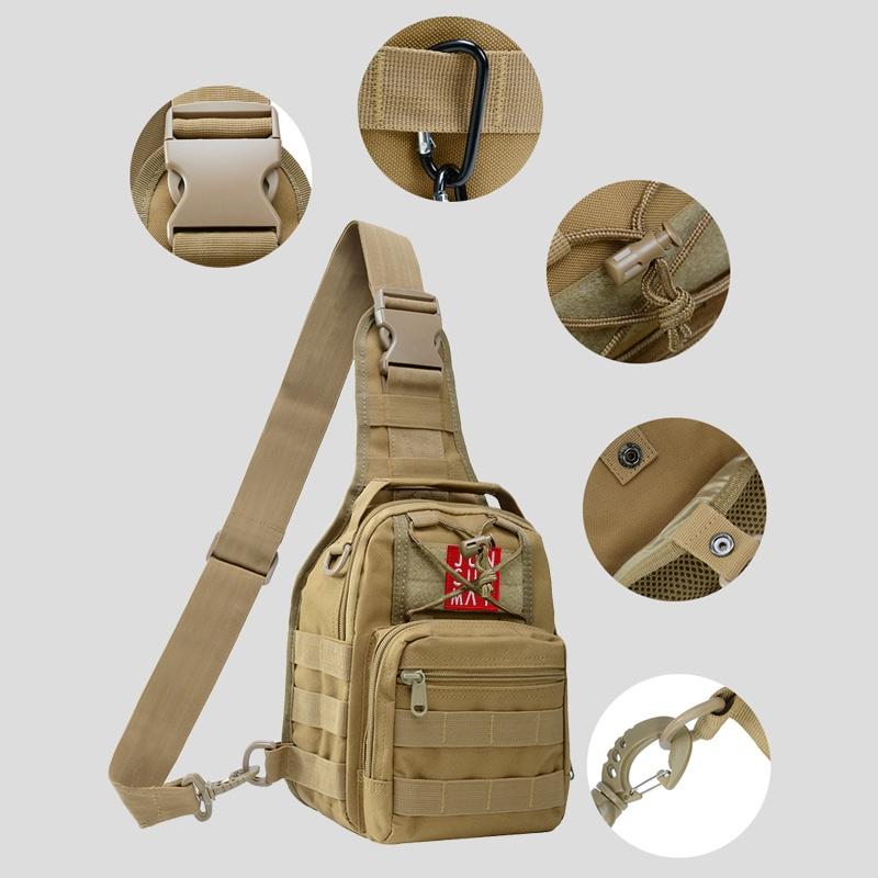 V562-A100168100AYS-202508282246-05 Waterproof Crossbody Chest Pack For Outdoor Sports Lightweight & Durable - Khaki - Image 6
