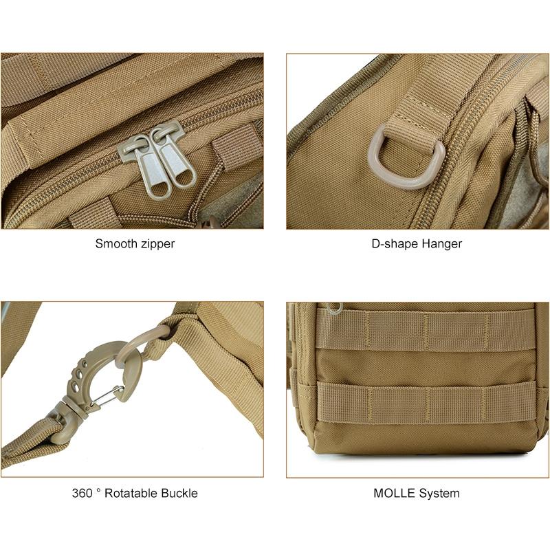 V562-A100168100AYS-202508282246-06 Waterproof Crossbody Chest Pack For Outdoor Sports Lightweight & Durable - Khaki - Image 7