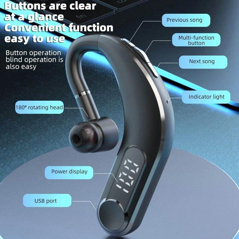 V562-A1003714060DBT-202508271141-03 Waterproof Bluetooth Earphones with Led Display - Black - Image 4
