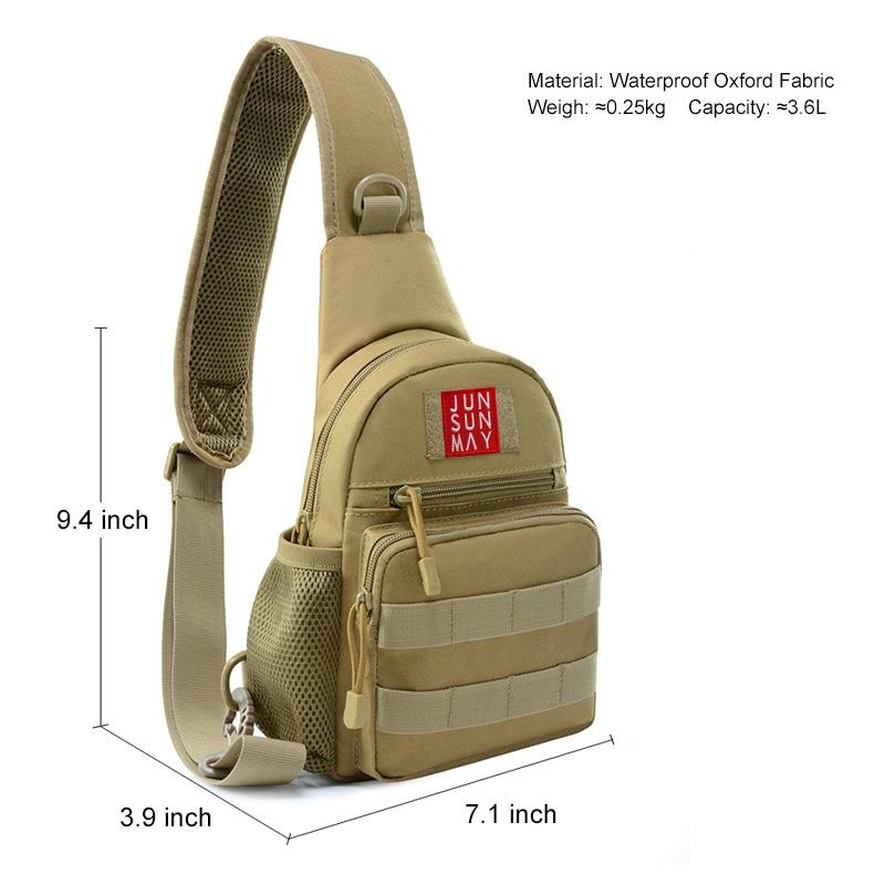 V562-A100758100AYS-202508290126-02 Waterproof Crossbody Chest Pack For Outdoor Sports Lightweight & Durable - Khaki - Image 3