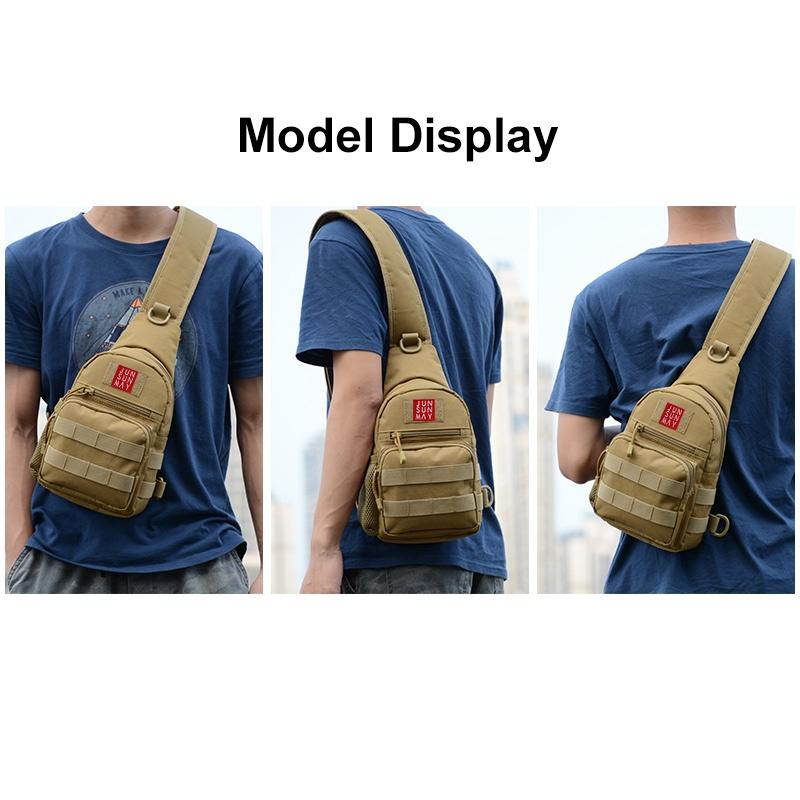 V562-A100758100AYS-202508290126-06 Waterproof Crossbody Chest Pack For Outdoor Sports Lightweight & Durable - Khaki - Image 7