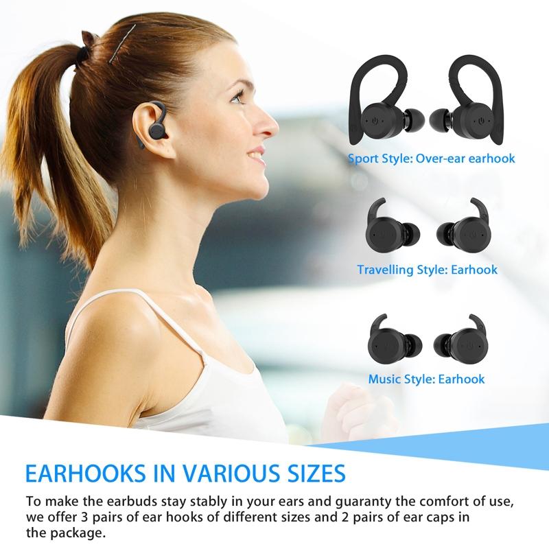 V562-A1014206750DBT-202508281031-04 Waterproof Tws Wireless Earphones for Sports - Ear-mounted - Black - Image 5