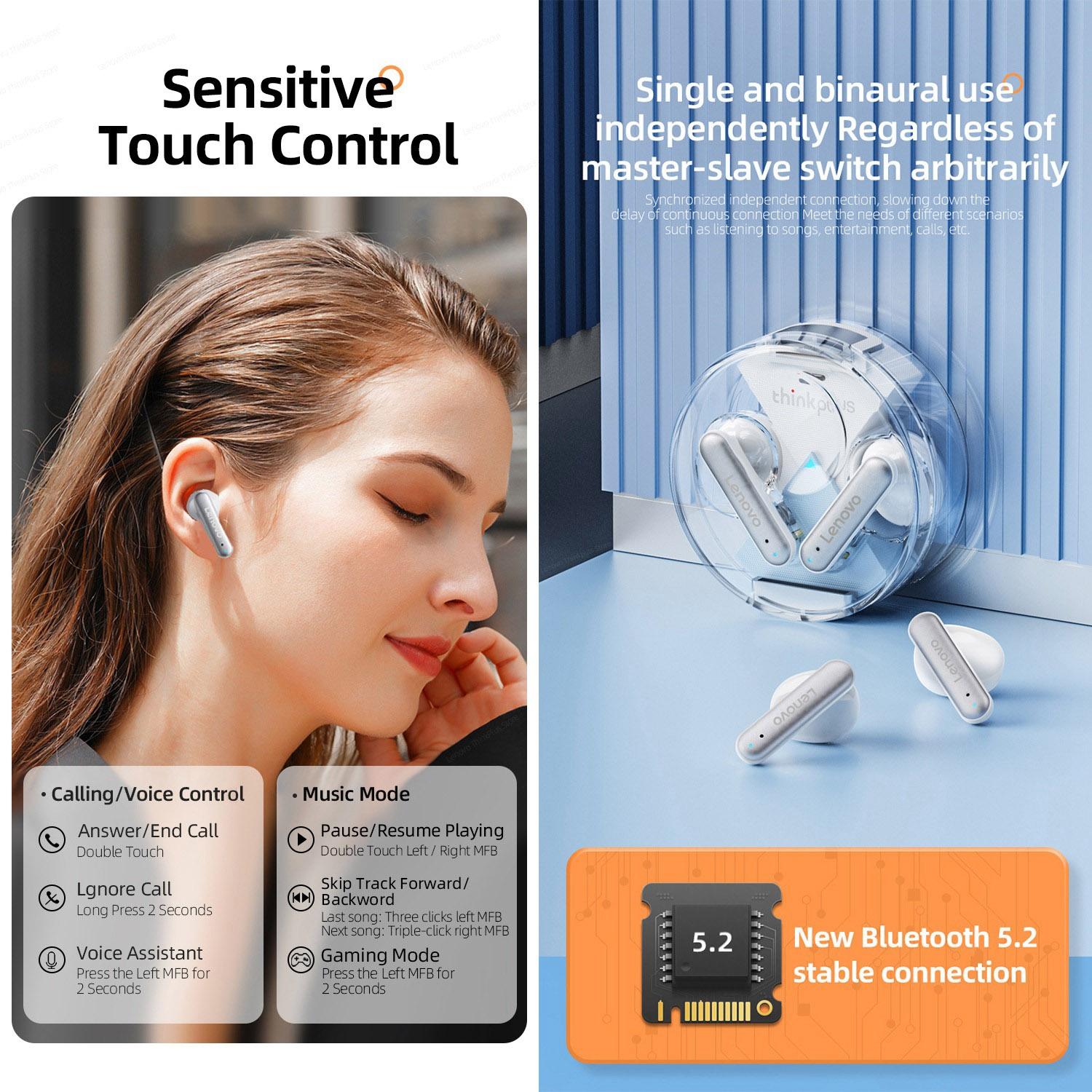 V562-A102378300ADE-202508280830-06 Wireless Bluetooth 5.2 Earbuds with Noise Reduction and Mic - Black - Image 7