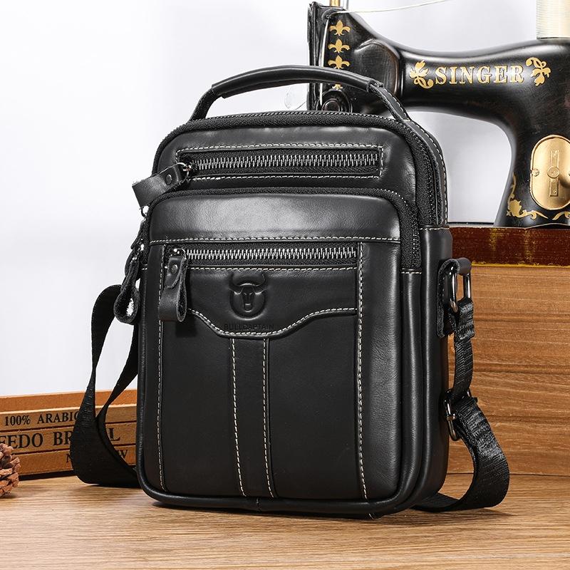 V562-A1058015060DBT-202508291141-00 Large Capacity Retro Cowhide Crossbody Bag - Black - Image 1