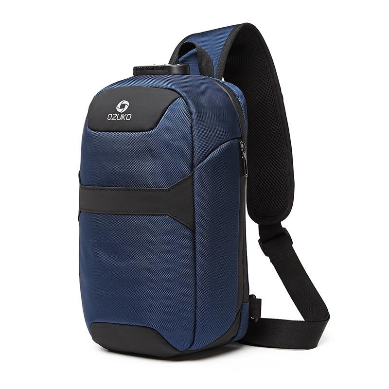 V562-A1063111350DBT-202508271540-00 Waterproof Anti Theft Chest Bag With Usb Port Men Outdoor Messenger Bag Dark Blue - Image 1