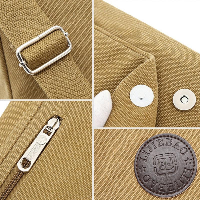 V562-A1065164060DBT-202508282325-07 Simple Canvas Shoulder Bag For Men Casual Messenger Schoolbag - Khaki - Image 8