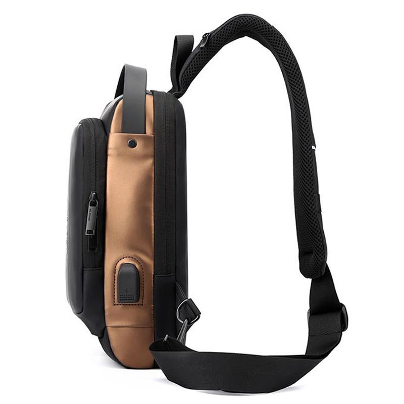 V562-A1068583060DBT-202508290041-08 Anti Theft Men Chest Bag With Password Lock Secure Locomotive Messenger Bag - Black - Image 9