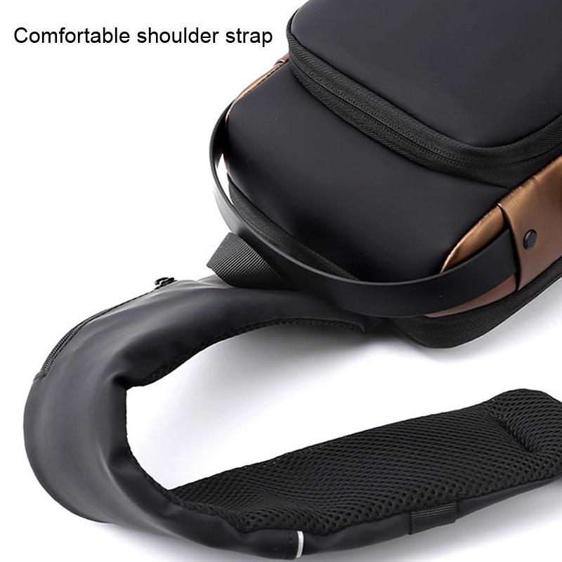 V562-A1068583060DBT-202508290041-11 Anti Theft Men Chest Bag With Password Lock Secure Locomotive Messenger Bag - Black - Image 12