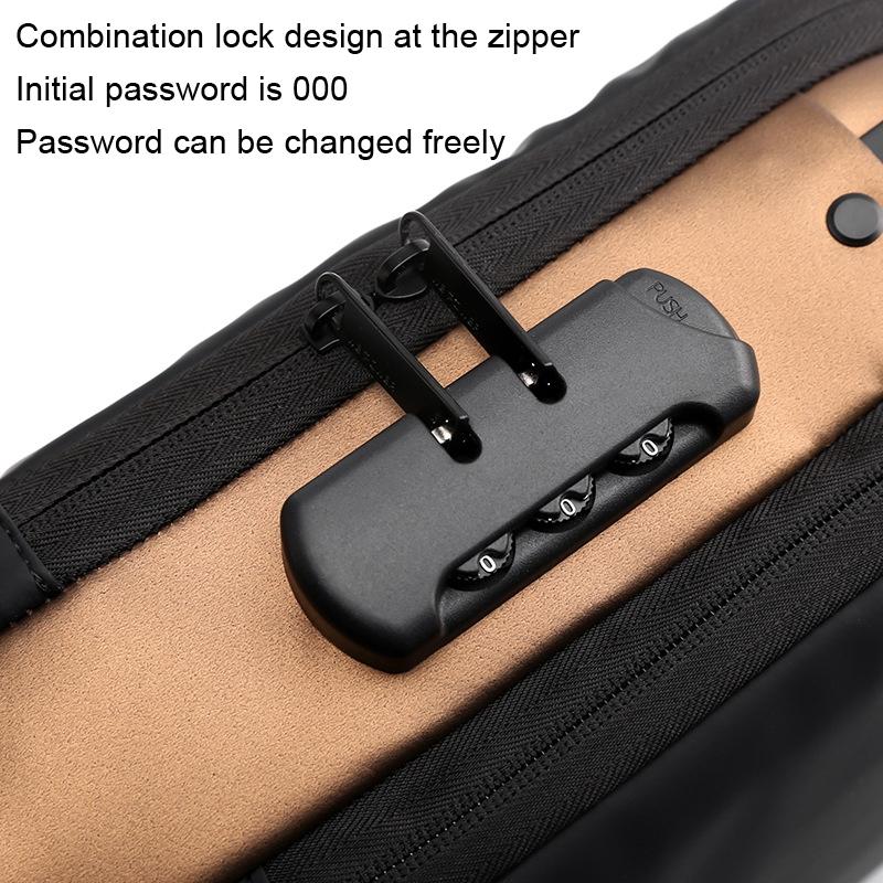 V562-A1068583060DBT-202508290041-12 Anti Theft Men Chest Bag With Password Lock Secure Locomotive Messenger Bag - Black - Image 13
