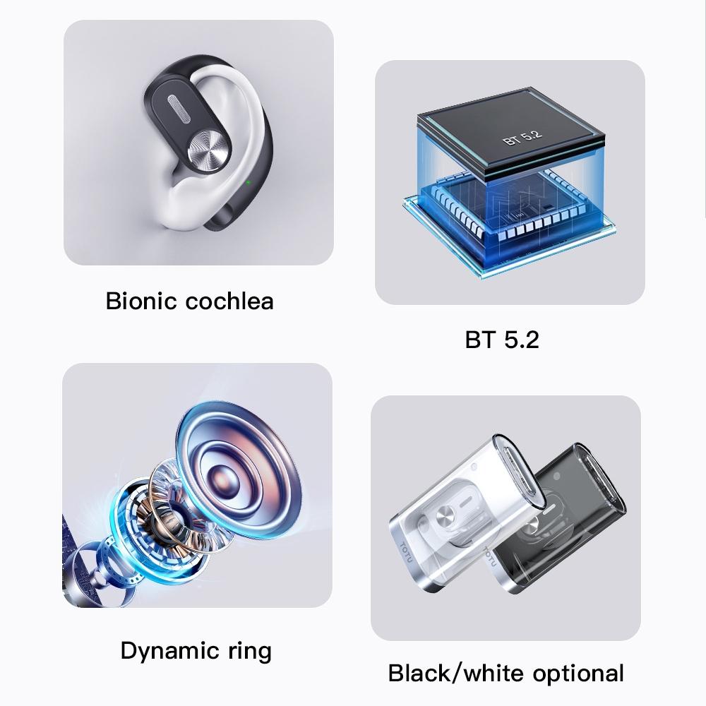 V562-A106869400ADE-202508281640-03 Wireless Bluetooth Earphone - Ear-hanging Design - Black - Image 4