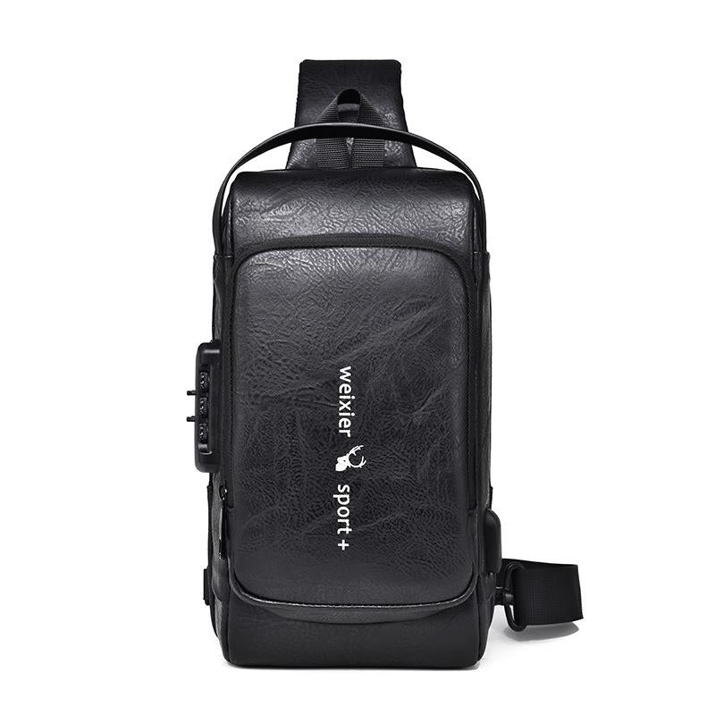 V562-A1070173060DBT-202508291235-00 Waterproof Anti Theft Crossbody Backpack For Men - Black - Image 1