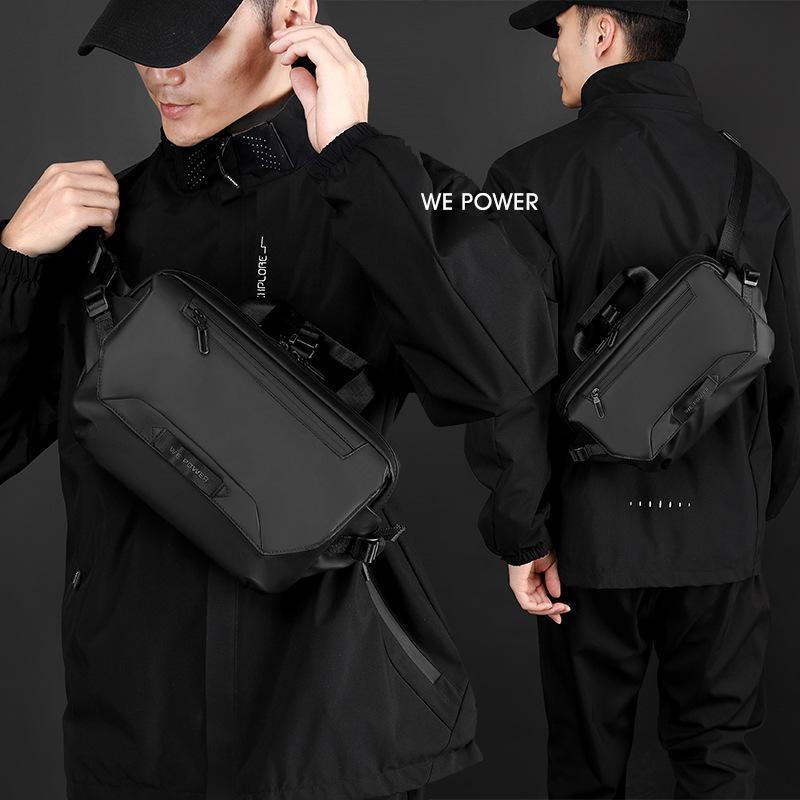 V562-A1074175060DBT-202508290004-03 3 Point Strap Men Cycling Chest Bag Anti Sway Design - Black - Image 4
