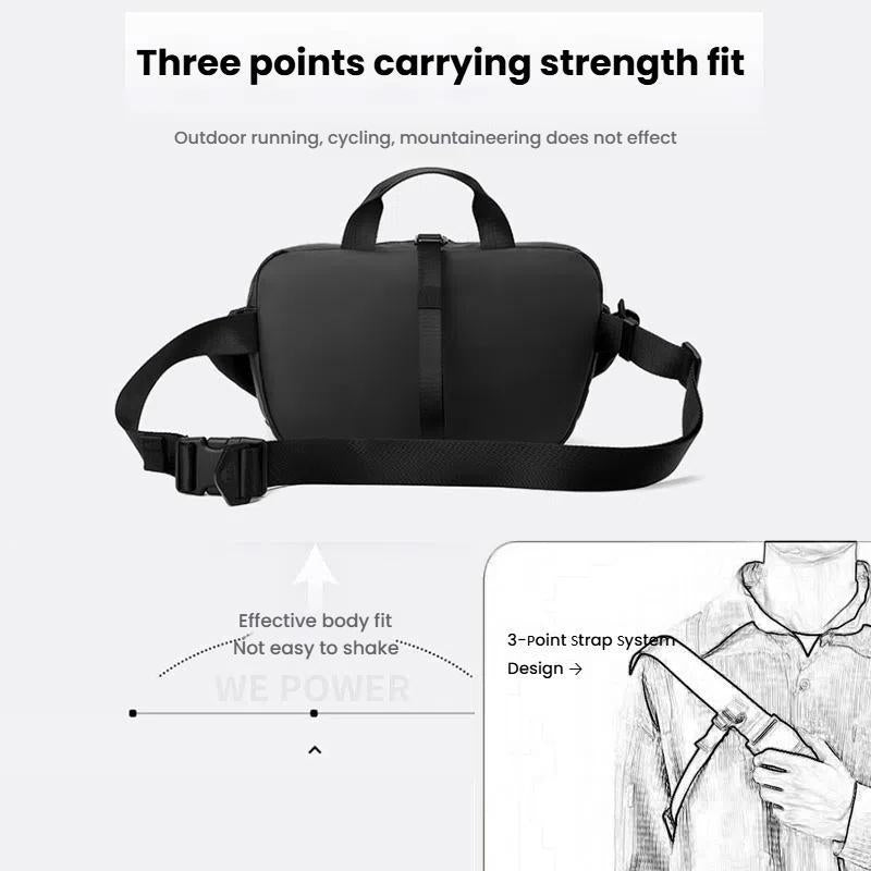 V562-A1074175060DBT-202508290004-05 3 Point Strap Men Cycling Chest Bag Anti Sway Design - Black - Image 6