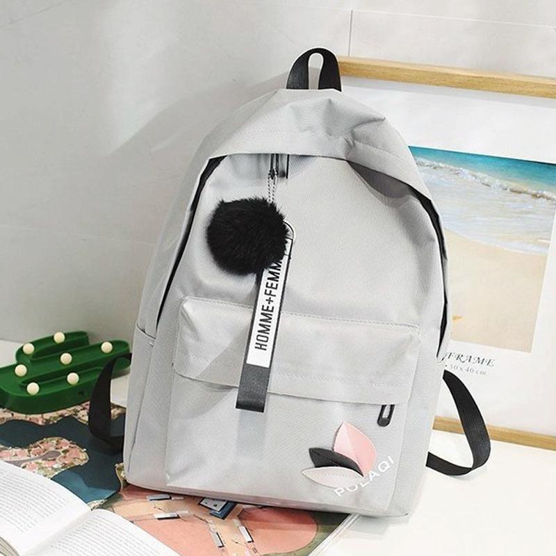 V562-A1074604060DBT-202508280925-00 Student Canvas Backpack - Light Grey - Image 1