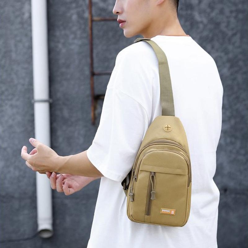 V562-A1083134060DBT-202508282354-09 Messenger Chest Bag Durable Oxford Cloth Shoulder Bag For Outdoor Activities - Khaki - Image 10