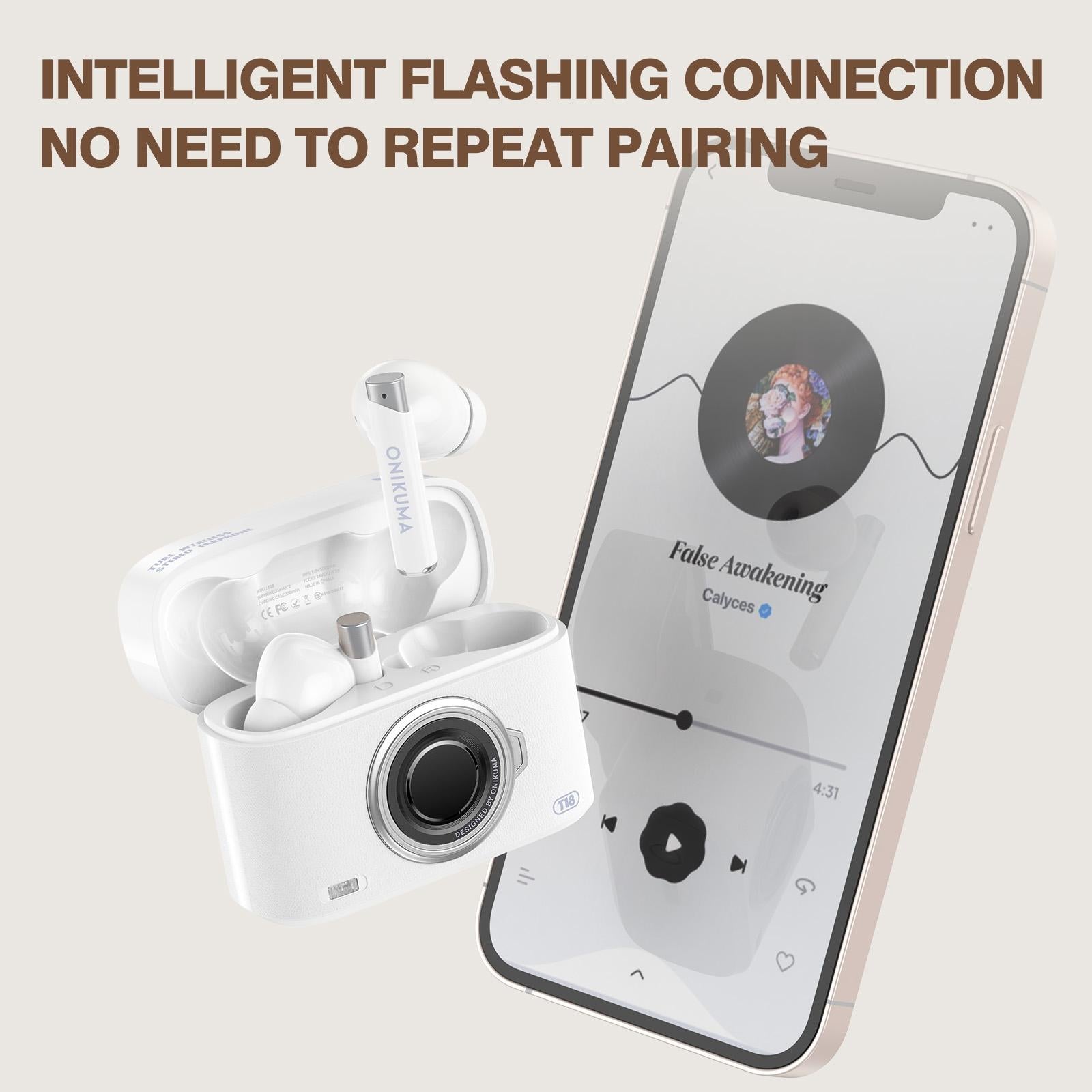 V562-A108922600ADE-202508281320-04 Wireless Bluetooth 5.3 Earbuds - T18 - White - Image 5