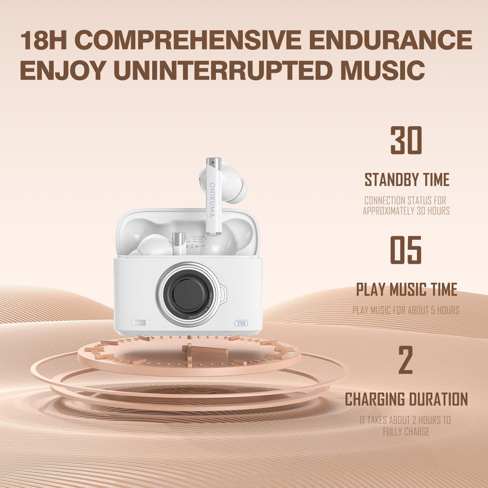V562-A108922600ADE-202508281320-07 Wireless Bluetooth 5.3 Earbuds - T18 - White - Image 8