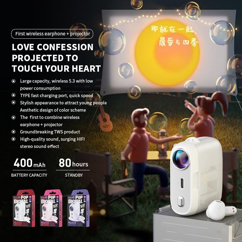 V562-A108931500ADE-202508281716-03 Wireless Bluetooth Earphones - Wk S28 Projections - Tws - White - Image 4