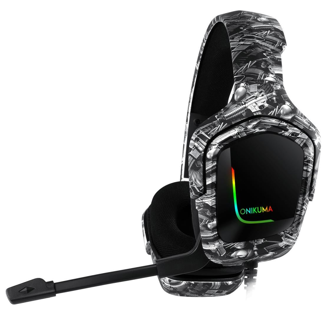 V562-A109131100AYS-202508292215-00 Surround Sound Pc Gaming Headset With Mic & Rgb - Black Gray - Image 1