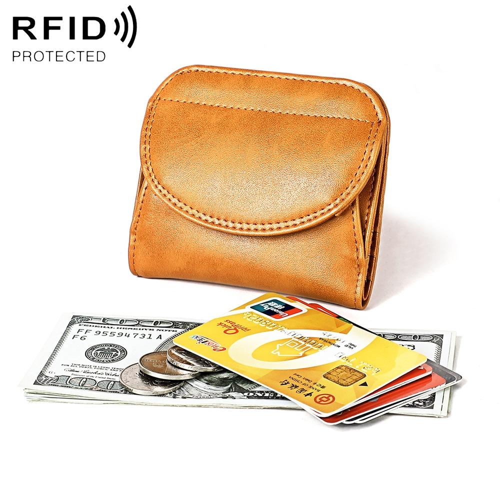 V562-A109788200ADE-202508281331-00 Women Leather Rfid Blocking Coin Purse - Compact Design - Brown - Image 1